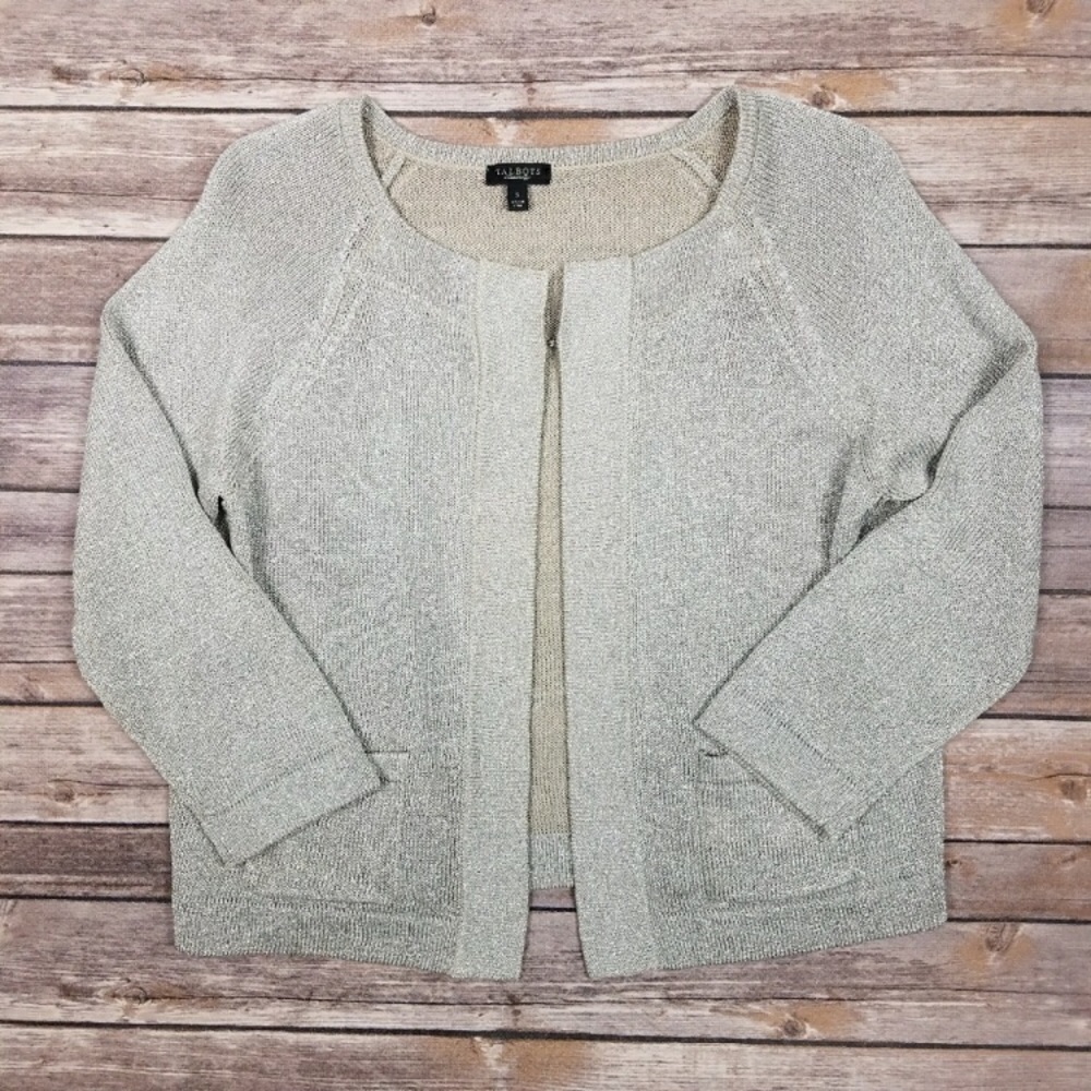 Talbots shimmer sparkle cardigan sweater